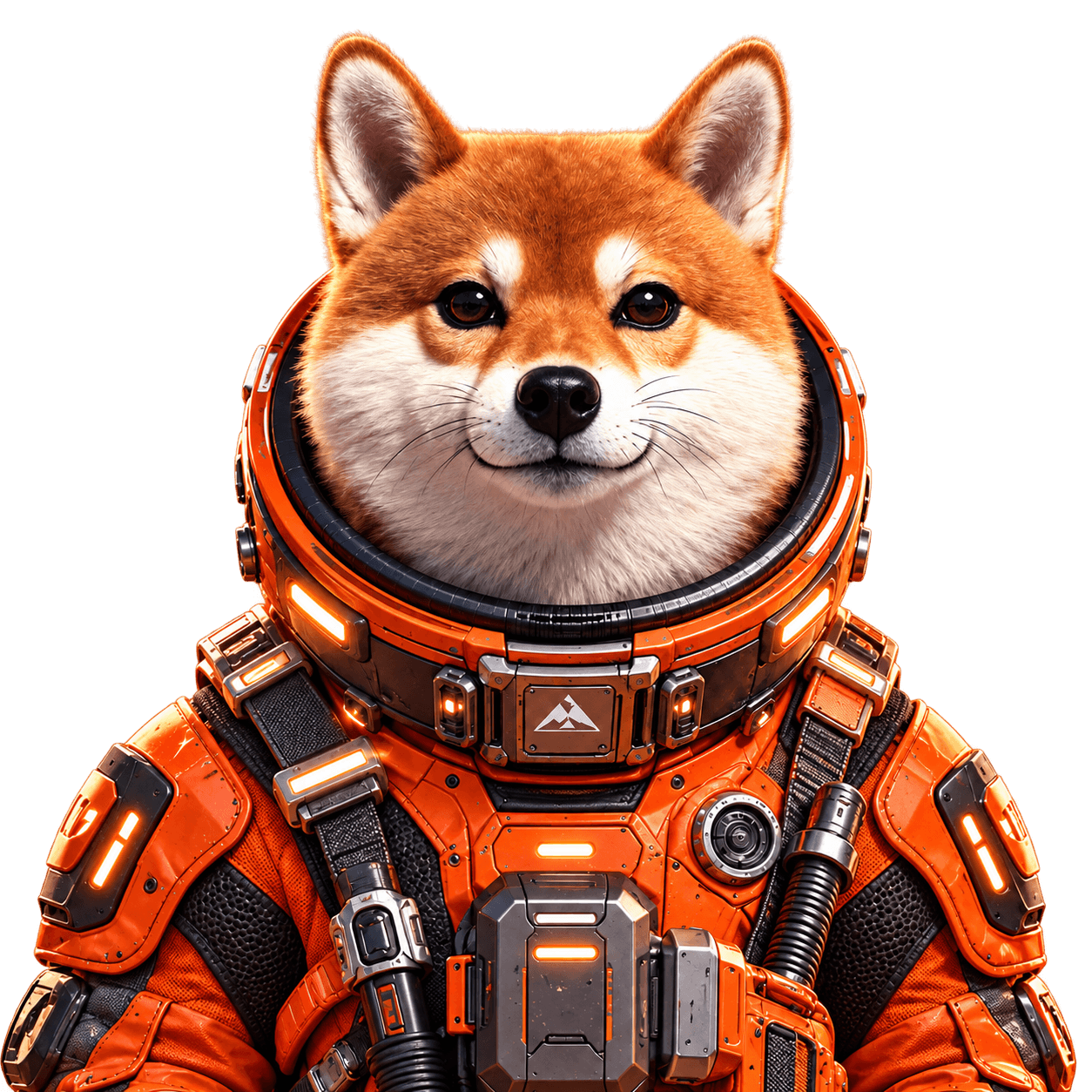 Mars Inu in an orange astronaut suit
